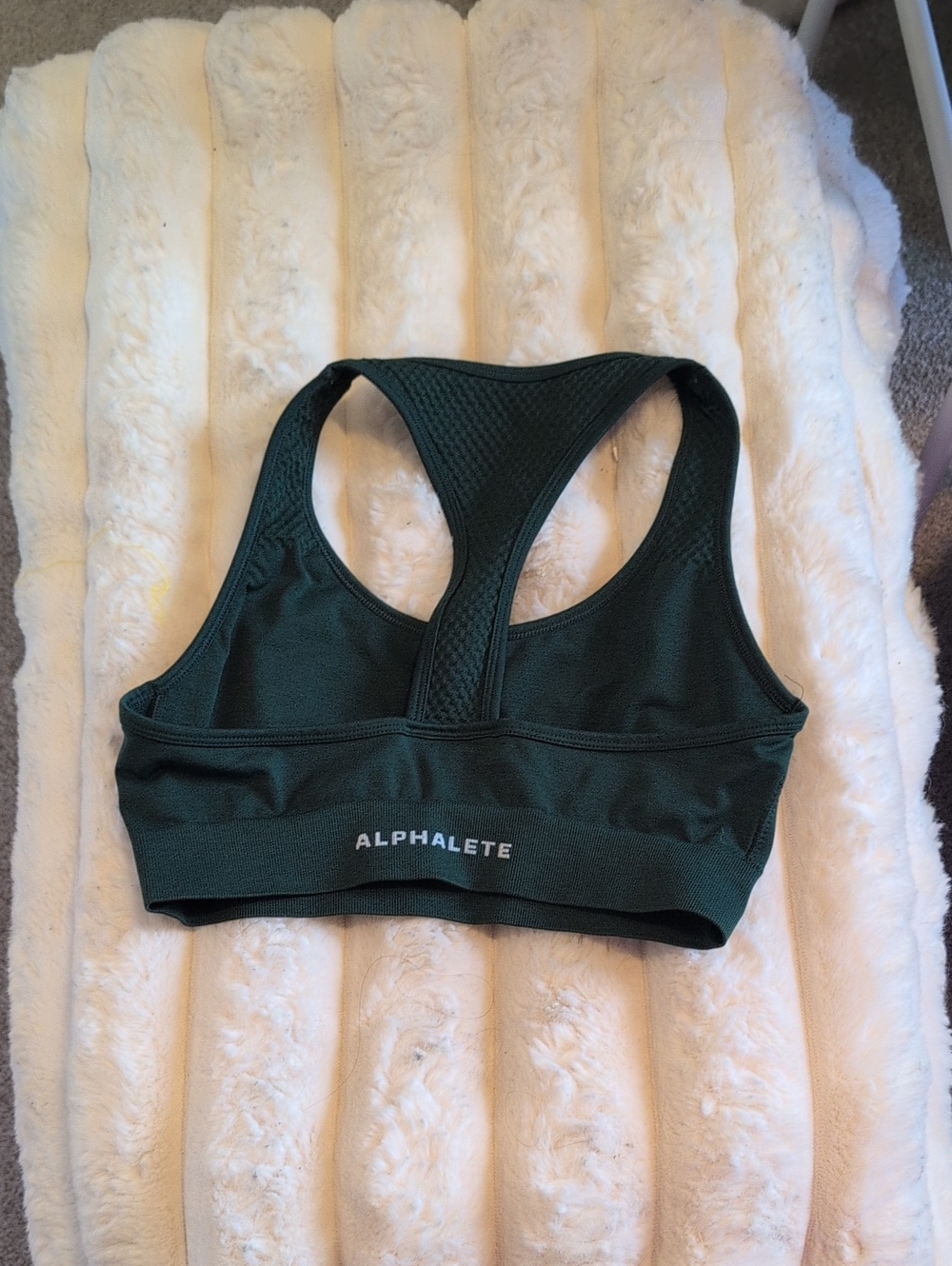 Alphalete Dark Green Mesh Racerback Sports Bra